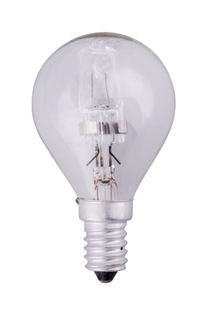 Surse de iluminat - Bec halogen sferic clar 42W cu dulie E14