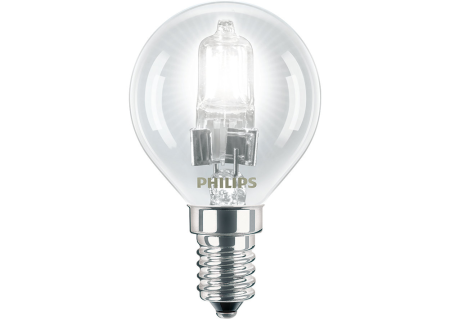 Bec halogen clar sferic P45 18 W cu soclu E14 [0]