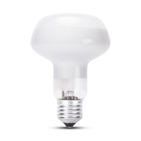 Surse de iluminat - Bec halogen spot R80 clar cu soclu E27 si lumina calda 2900K