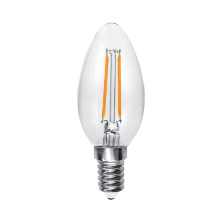 Bec LED - Bec LED filament C35 2W E14 6500K cu sticla clara