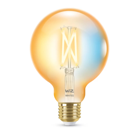 Bec LED - Bec LED inteligent cu filament decorativ G95 cu soclu E27 si sticla chihlimbarie