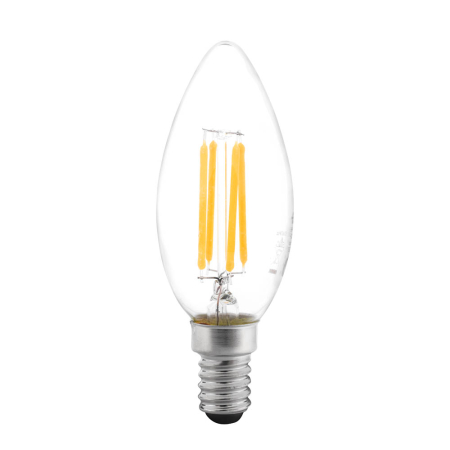 Bec LED - Bec LED filament tip lumanare clar cu dulie E14 si lumina calda 2700K