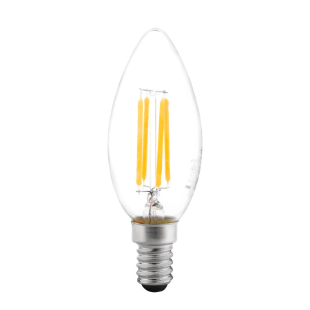 Bec LED - Bec LED filament clar in forma de lumanare cu dulie E14 si lumina rece 6500K
