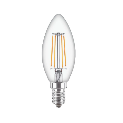 Bec LED - Bec LED filament tip lumanare cu soclu E14 si sticla transparenta