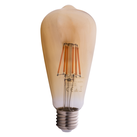 Bec LED filament ST64 6W E27 2200K cu finisaj auriu [0]