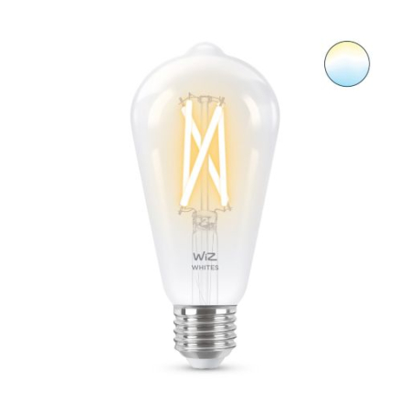 Bec LED inteligent cu filament ST64 E27 din sticla clara, 7W, lumina alba reglabila si control WiFi [0]
