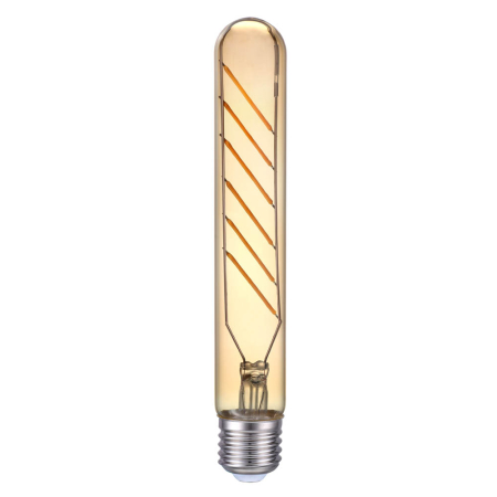 Bec LED - Bec LED filament tubular T30 cu soclu E27 finisaj auriu