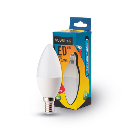 Bec LED - Bec LED tip lumanare cu soclu E14, 5W si lumina rece 6400K