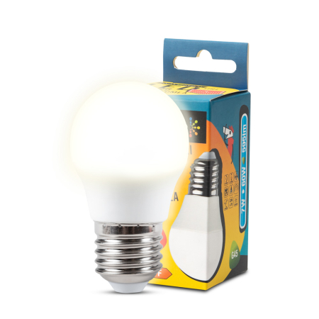 Bec LED - Bec LED sferic mat 7W cu dulie E27 si lumina calda 3000K