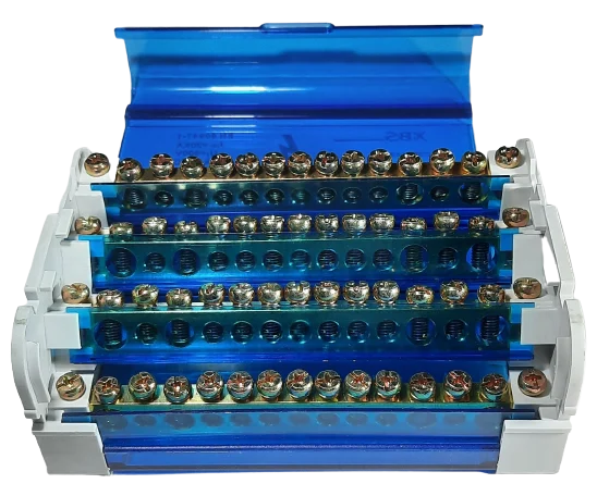 Protectie - Bloc de distributie modular 4P 125A cu 7 conexiuni pentru sina DIN