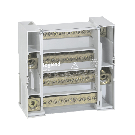 Protectie - Bloc de distributie modular tetrapolar 250 A cu 12 conexiuni pentru sina DIN