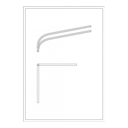 Stalpi de iluminat - Brat dublu curbat la 90 grade pentru stalp de iluminat cu lungime de 1.5 m