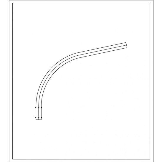 Stalpi de iluminat - Brat simplu curbat de 1 m pentru stalp de iluminat cu diametru 68 mm la baza si 60 mm la capat
