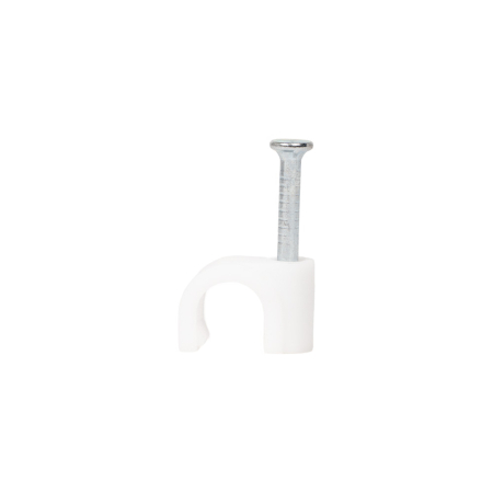 Trasee electrice - Brida alba pentru prindere cablu de 6 mm cu cui pentru beton
