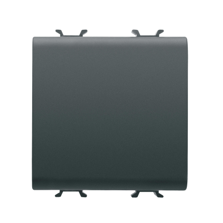 Aparataj - Buton cu revenire negru satinat 2 module 16A pentru montaj incastrat