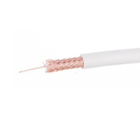 Cabluri coaxiale TV - Cablu coaxial TV RG6 75 ohm cu manta PVC alba livrat in colac de 100 m