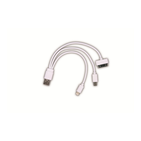 Accesorii cabluri - Cablu de date alb cu conectori Micro Lightning si 5 pini