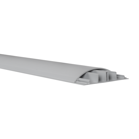 Trasee electrice - Canal cablu gri din PVC pentru pardoseala cu dimensiuni nominale 90x20 mm
