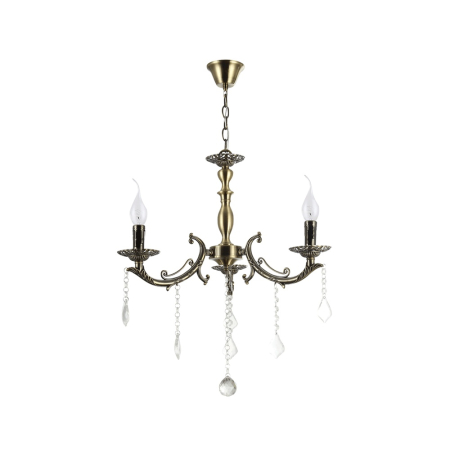 Lustra/pendul dulie - Candelabru decorativ alama cu trei dulii E14 si elemente decorative