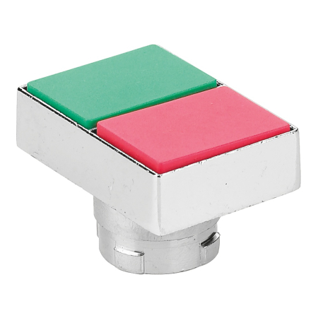Butoane si comutatoare - Cap buton dublu rosu verde cu protectie IP40 pentru panou de comanda