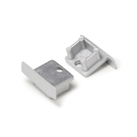 Banda LED - Capac de capat argintiu cu gaura pentru profil LED SMART IN10 set 2 bucati