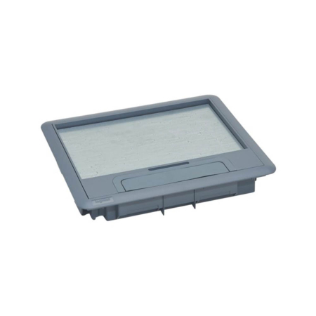 Trasee electrice - Capac si rama plastic gri pentru doza de pardoseala standard cu iesire flexibila pentru cabluri
