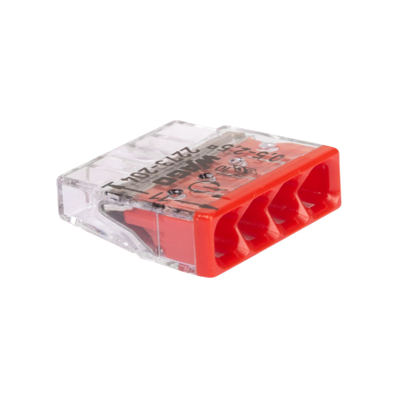 Cleme - Clema compacta de legatura cu 4 poli pentru conductori rigizi de 0.5-2.5 mm2