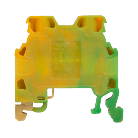 Accesorii - Clema de impamantare galben verde pentru sina DIN 2.5 4 mm2