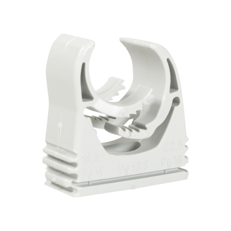 Tup rigid PVC - Clema Multi Quick gri deschis pentru tuburi cu diametrul de 15 pana la 19 mm