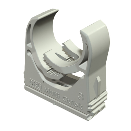 Tup rigid PVC - Clema gri deschis pentru fixarea tuburilor cu diametrul intre 25 si 28,5 mm