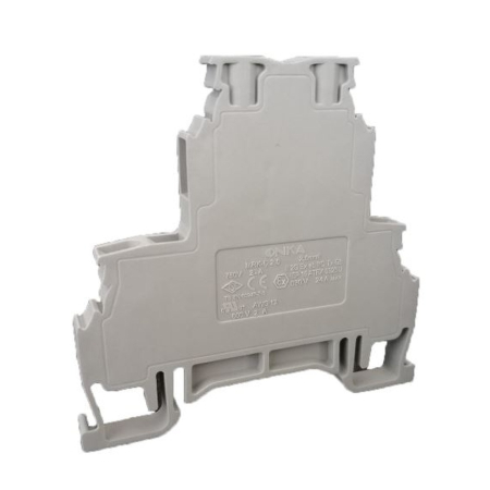 Clema de sina albastra 2.5 mm2 cu conexiune cu surub pentru sina DIN [0]
