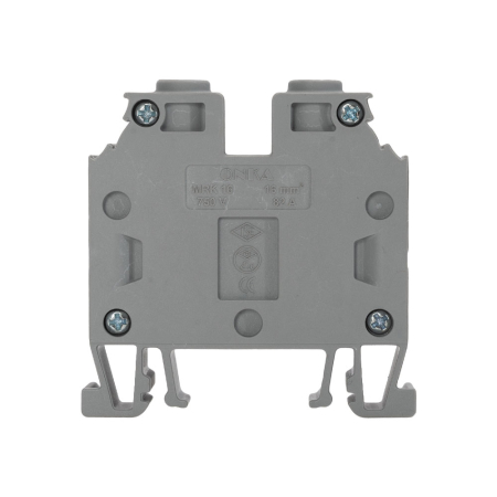 Cleme - Clema gri de trecere pentru sina omega si conductor de 16 mm2