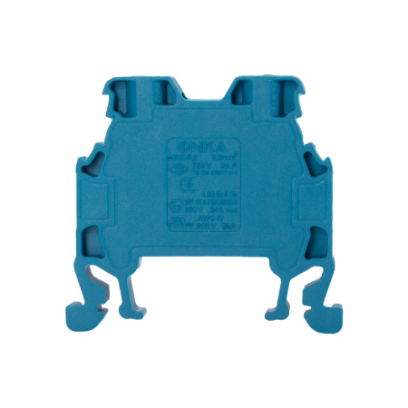 Cleme - Clema albastra pentru sina omega cu conectare prin surub pentru conductori de 2,5 mm2