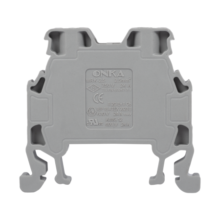 Clema de sir gri pentru sina omega DIN cu conexiune cu surub pentru conductor de 2,5 mm2 [1]