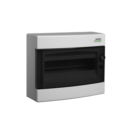 Trasee electrice - Cofret electric aparent din plastic cu 12 module, usa transparenta si sina DIN