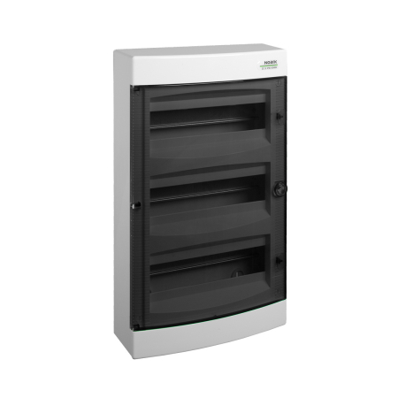 Trasee electrice - Cofret aparent din plastic IP40 cu 3 randuri de 18 module si usa transparenta