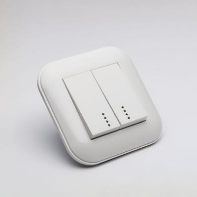 Aparataj - Comutator dublu cu LED alb pentru montaj incastrat din gama Loft
