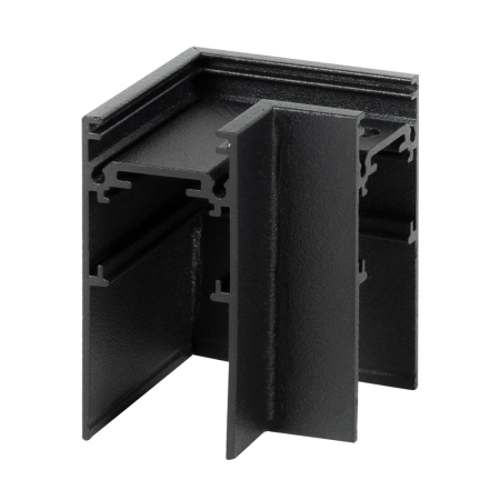 Surse de iluminat - Conector colt orizontal 90 grade negru pentru sina magnetica aparenta IP20