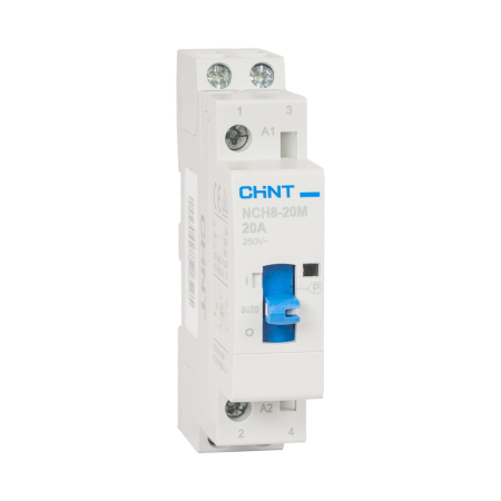 Protectie - Contactor modular 20A cu 2 contacte normal deschise si bobina 220 240V