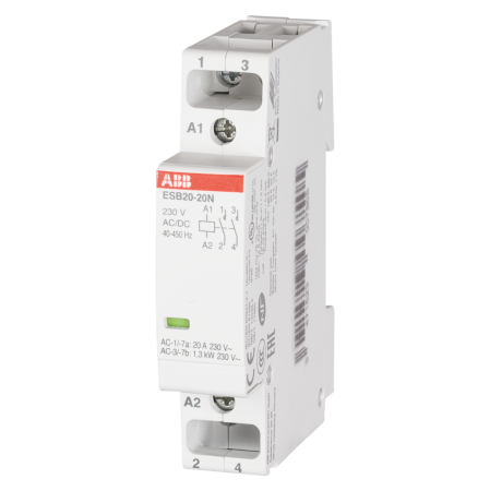 Contactor modular - Contactor modular 20A cu doua contacte normal deschise pentru sina DIN