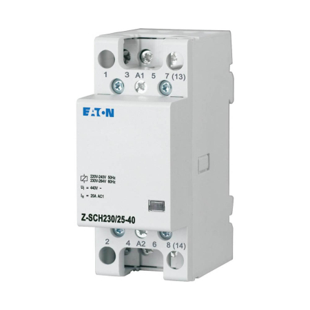 Protectie - Contactor modular 25A 230V cu 2 contacte normal deschise si 2 contacte normal inchise