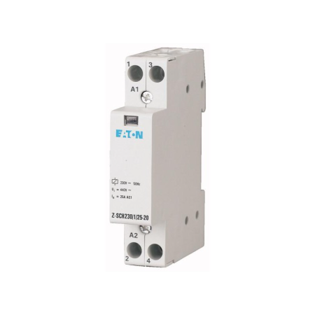 Contactor modular - Contactor modular 25A 230V AC cu 2 contacte normal deschise pentru sina DIN