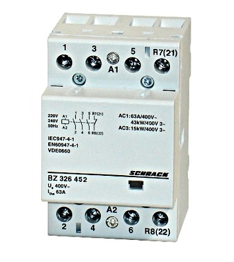 Contactor modular 3UH, 63A, 3ND+1NI, 230VAC
