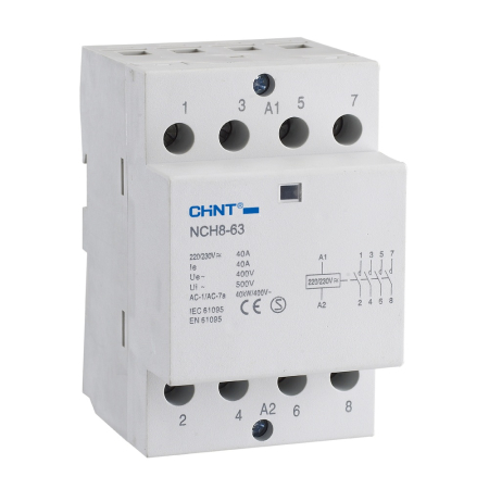Contactor modular - Contactor modular 63A 4NO 230V cu selector manual pentru sina DIN