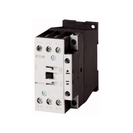 Protectie - Contactor industrial tripolar cu bobina de comanda 24 V AC 50 Hz si contact auxiliar normal deschis