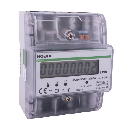 Contor digital - Contor electronic trifazat pentru energie activa 80 A cu afisaj digital si montaj pe sina DIN