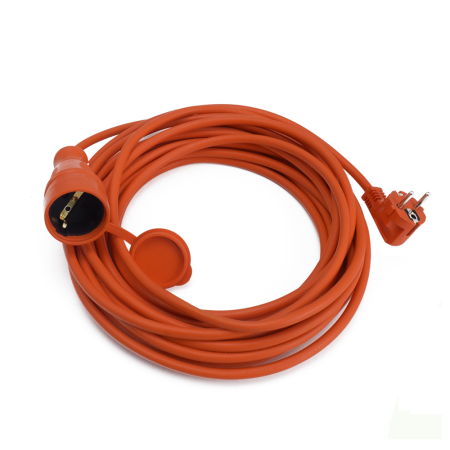 Accesorii - Cordon prelungitor portocaliu cu fisa si o priza, cablu 30 m, sectiune 3x1.5 mm2, IP44