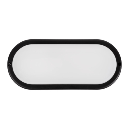 Plafoniera LED - Corp BAT LED negru cu colt rotund dispersor opal 12W 4000K IP65