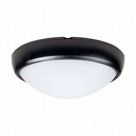 Plafoniera LED - Corp BAT LED oval negru 12W 6400K IP65 cu dispersor opal