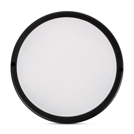 Plafoniera LED - Corp BAT LED rotund mic negru cu dispersor opal IP65 12W lumina rece 6400K
